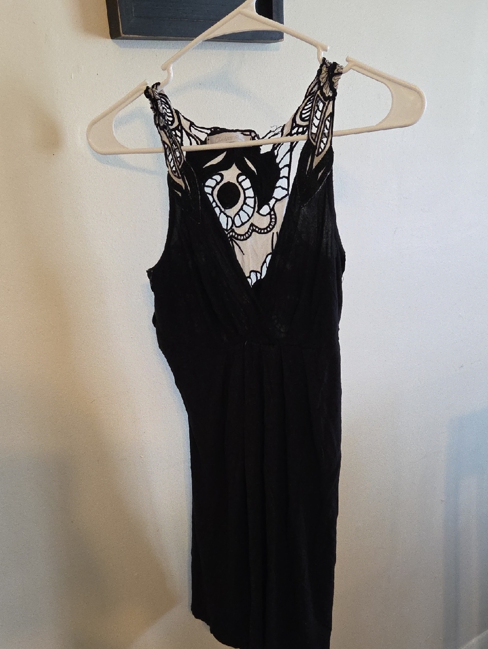 Charlotte Russe Black and White Lace-Detail Dress